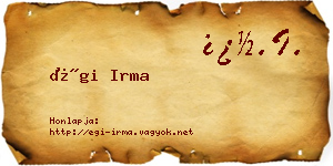 Égi Irma névjegykártya